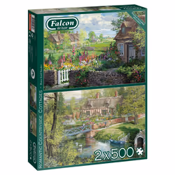 Falcon de luxe Romantic Countryside Cottages 2 x 500 pieces, 500 pc(s), Landscape, 12 yr(s)