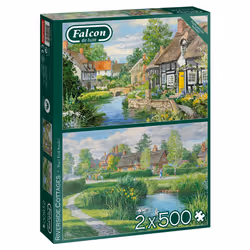 Falcon de luxe Riverside Cottages 2x500 pieces, 500 pc(s), Landscape, 12 yr(s)