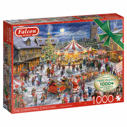 Falcon de luxe The Christmas Carouse(1000 pieces + 1000 piece puzzle for free), 1000 pc(s), Christmas, 14 yr(s)