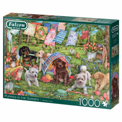 Falcon de luxe Falcon - Puppies In The Garden (1000 Pieces)