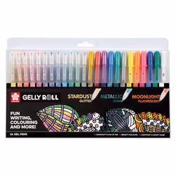 Sakura POXPGBMIX24, Capped gel pen, Multicolour, Multicolour, Plastic, Fine, Round