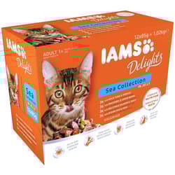 IAMS Delights Wet Food Sea Collection for Adult Cats with Fish in Jelly, 12 x 85 g