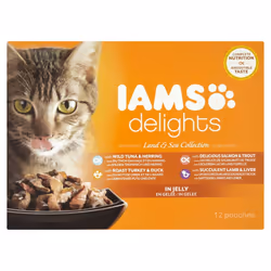 Iams Delights Cat Pouch Land Sea In Jelly 12x85g