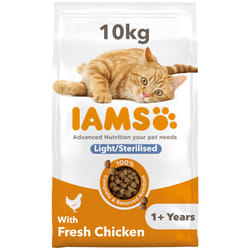 Light in Fat Complete Dry Cat Food Chicken 10kg - 30% Lower Fat Formula