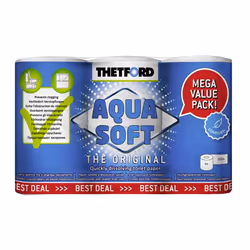 Thetford Aqua Soft, 200 sheets, 200 sheets, 25 m, 1.25 cm, 9.6 mm, 6 pc(s)