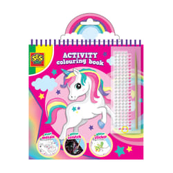 SES Creative Activity colouring book glitter 3 in 1 - 3 activities in 1 colouring book, Age 3+