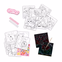 SES Creative Activity colouring book glitter 3 in 1 - 3 activities in 1 colouring book, Age 3+