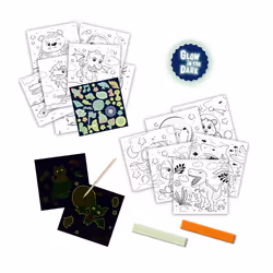 SES Creative Activity colouring book glow in the dark 3 in 1 - 3 activities in 1 colouring book, Age 3+