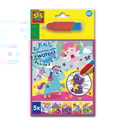 SES Creative 00133 Colour with Water Fantasy Colouring Book - Includes Reusable Water Pen - Mess-Free Colouring - Reusable Pages