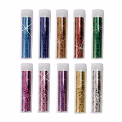 SES Creative 00252 Biodegradable Glitter - 10 Colours of Glitter - Crafting Glitter - Biodegradable