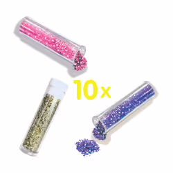 SES Creative 00252 Biodegradable Glitter - 10 Colours of Glitter - Crafting Glitter - Biodegradable
