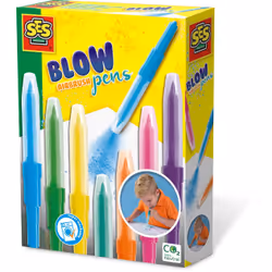 SES Creative Blow airbrush pens, Marker airbrush, 5 yr(s), Blue, Green, Orange, Pink, Purple, Turquoise, Yellow, 7 pc(s)