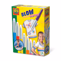SES Creative Blow airbrush pens - Textile - 7 bright colours, Make beautiful colour transitions, Age 5+, Children's casting/p ...