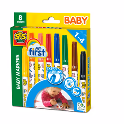 SES Creative My First - Baby markers 8 colours, 8 pc(s), Black, Blue, Brown, Green, Orange, Pink, Red, Yellow, 1 yr(s), Bulle ...