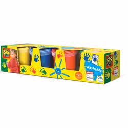 SES Creative SES Fingerpaint 4 Colours, Blue, Green, Red, Yellow, Non-toxic, Washable, Gluten free, 145 ml