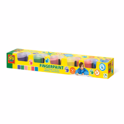 SES Creative Fingerpaint 6 colours, Blue, Green, Pink, Purple, Red, Yellow, Gluten free, 120 ml