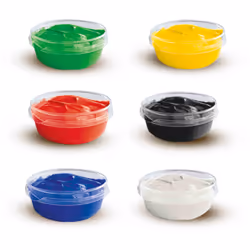 SES Creative Poster paint (6x45ml), Black, Blue, Green, Red, White, Yellow, Poster paint, Paste, 45 ml, 6 pc(s)