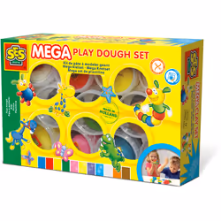 SES Creative Mega dough set, Modeling dough, Multicolour, Child, 11 pc(s), Plastic pot, 11 colours