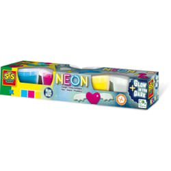 SES Creative Neon and Glow in the dark play dough 4x90gr