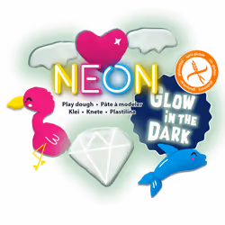SES Creative Neon and Glow in the dark play dough 4x90gr