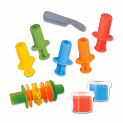 SES Creative 00504 Clay with Tools - Create Your Own Pattern with the Clay Roller and Decorate with 5 Clay Nozzles - Includes 2 Pots of Clay