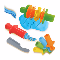 SES Creative 00504 Clay with Tools - Create Your Own Pattern with the Clay Roller and Decorate with 5 Clay Nozzles - Includes 2 Pots of Clay