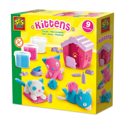 SES Creative 00506 Make Kittens with Clay - Shape Your Own Animal Friends - Includes 9 Accessories and Cat House