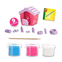 SES Creative 00506 Make Kittens with Clay - Shape Your Own Animal Friends - Includes 9 Accessories and Cat House