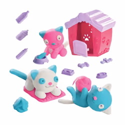 SES Creative 00506 Make Kittens with Clay - Shape Your Own Animal Friends - Includes 9 Accessories and Cat House