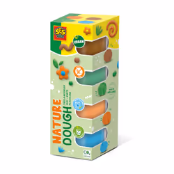 SES Creative Feel good dough - Nature (4x90gr) - This line enables the very young children, Age 1+, Modeling dough, Multicolo ...