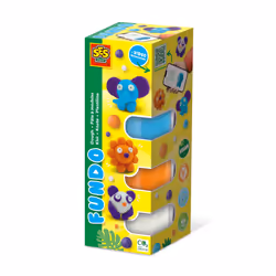 SES Creative FunDo dough - Wild animals (3x90gr-1x40gr), Modeling dough, Blue, Orange, Purple, White, Child, 6 pc(s), Plastic ...