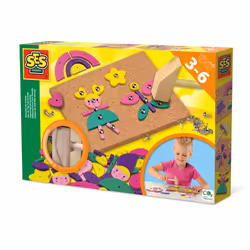 SES Creative Hammer tic trendy, Children's craft kit, 3 yr(s), Cork, Wood, Multicolour