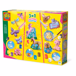 SES Creative Casting and painting - 3 in 1, Children's casting/painting kit, 5 yr(s), Cardboard, Multicolour
