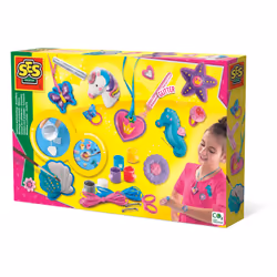 SES Creative Casting and painting - Jewellery, Children's casting/painting kit, 5 yr(s), Cardboard, Multicolour
