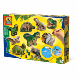 SES Creative Casting and painting - Dinosaur world, Children's casting/painting kit, 5 yr(s), Cardboard, Multicolour