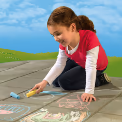 SES Creative Playground chalk 22pcs bucket - Powerful colours chalk, Black chalk for beautiful lines, Stimulates outdoor play, Stimulates creativity, Age 2+ - Additional view 6