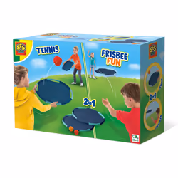 SES Creative Tennis and frisbee fun - Two extra large tennis-frisbees, Compact to take along, 2 in 1,, Age 3+, Multisport set ...