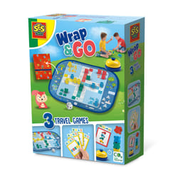 SES Creative Wrap&Go travel games - Ludo - Quartet - Speed blocks - 3 in 1, Ludo, Quartet and Speed Blocks. Age 4+