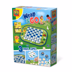 SES Creative Wrap&Go travel games - Checkers-Memo - I'm going on a trip - 3 in 1, Checkers, Memo and I'm going on a trip, Age ...
