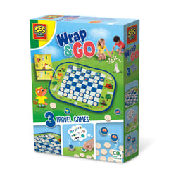 SES Creative Wrap&Go travel games - Checkers-Memo - I'm going on a trip - 3 in 1, Checkers, Memo and I'm going on a trip, Age 4+
