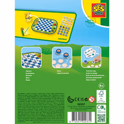 SES Creative Wrap&Go travel games - Checkers-Memo - I'm going on a trip - 3 in 1, Checkers, Memo and I'm going on a trip, Age 4+