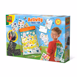 SES Creative Activity travel backpack - Bag full of activities for on the road, 3 activities in 1, Age 3+, Children's colorin ...