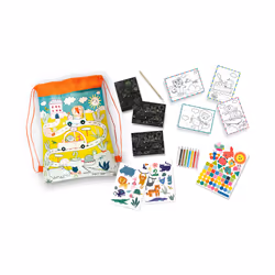 SES Creative Activity travel backpack - Bag full of activities for on the road, 3 activities in 1, Age 3+