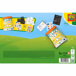 SES Creative Activity travel backpack - Bag full of activities for on the road, 3 activities in 1, Age 3+