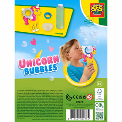 SES Creative Unicorn bubbles - Lots of bubbles, Super strong soap solution, Suitable for all bubble products, Easily washable, Age 3+