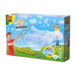 SES Creative 02323 Giant Mega Bubbles - Outdoor Play Kit for Kids Aged 5+ - Includes Extra-Long Wands and Bubble Solution - C ...