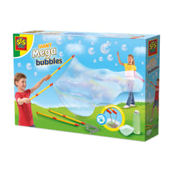 SES Creative 02323 Giant Mega Bubbles - Outdoor Play Kit for Kids Aged 5+ - Includes Extra-Long Wands and Bubble Solution - Create Huge Bubbles
