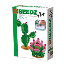 SES Creative Beedz art 06027 - Cactus - Fuse Beads Craft Kit for Kids and Adults Aged 12+ - Includes Pegboard and 1600 Beads - Perfect for Creating Mini House Plants and Cactus Designs