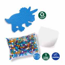 SES Creative Beedz Green - Iron on beads set triceratops dino