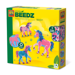 SES Creative Beedz Green - Iron on beads set unicorn, 5 yr(s), Girl, Child, Unicorn, Multicolour, 1800 pc(s)